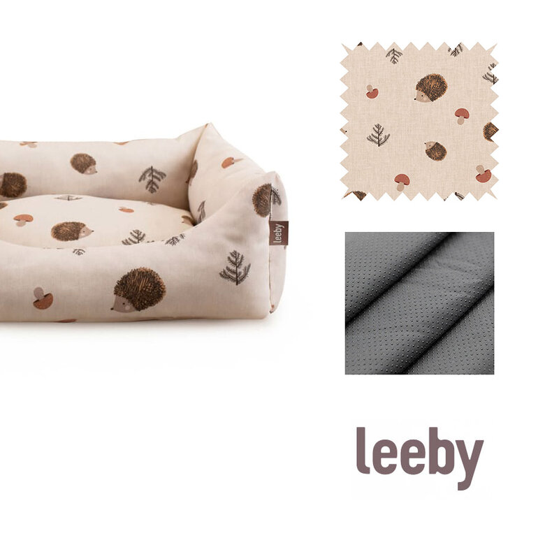 Leeby Cuna Desenfundable Blanco con Erizos para perros, , large image number null